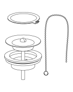 Servantventil med ring, kjede og propp